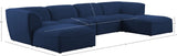 Miramar Linen Textured Fabric / Engineered Wood / Foam Contemporary Navy Durable Linen Textured Modular Sectional - 142" W x 73" D x 28.5" H