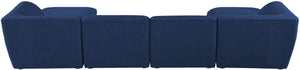 Miramar Linen Textured Fabric / Engineered Wood / Foam Contemporary Navy Durable Linen Textured Modular Sectional - 142" W x 73" D x 28.5" H