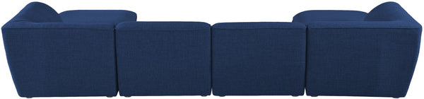 Miramar Linen Textured Fabric / Engineered Wood / Foam Contemporary Navy Durable Linen Textured Modular Sectional - 142" W x 73" D x 28.5" H