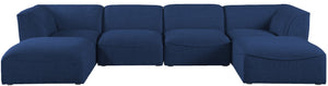 Miramar Linen Textured Fabric / Engineered Wood / Foam Contemporary Navy Durable Linen Textured Modular Sectional - 142" W x 73" D x 28.5" H