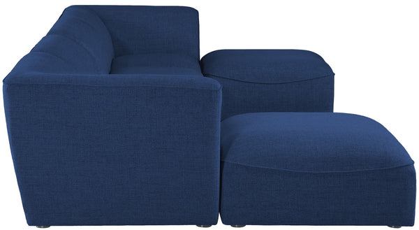 Miramar Linen Textured Fabric / Engineered Wood / Foam Contemporary Navy Durable Linen Textured Modular Sectional - 142" W x 73" D x 28.5" H