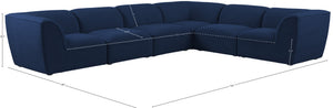 Miramar Linen Textured Fabric / Engineered Wood / Foam Contemporary Navy Durable Linen Textured Modular Sectional - 142" W x 109" D x 28.5" H