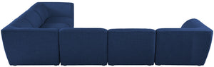 Miramar Linen Textured Fabric / Engineered Wood / Foam Contemporary Navy Durable Linen Textured Modular Sectional - 142" W x 109" D x 28.5" H