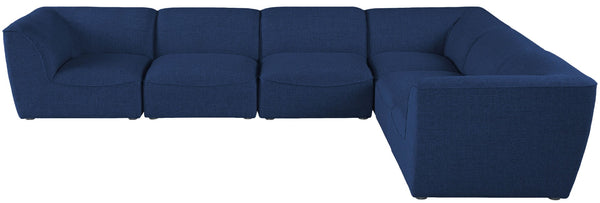 Miramar Linen Textured Fabric / Engineered Wood / Foam Contemporary Navy Durable Linen Textured Modular Sectional - 142" W x 109" D x 28.5" H