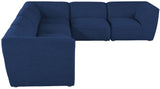 Miramar Linen Textured Fabric / Engineered Wood / Foam Contemporary Navy Durable Linen Textured Modular Sectional - 142" W x 109" D x 28.5" H