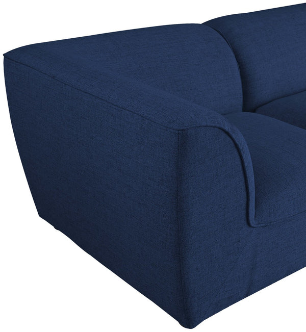 Miramar Linen Textured Fabric / Engineered Wood / Foam Contemporary Navy Durable Linen Textured Modular Sectional - 142" W x 109" D x 28.5" H