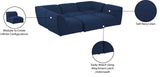 Miramar Linen Textured Fabric / Engineered Wood / Foam Contemporary Navy Durable Linen Textured Modular Sectional - 109" W x 71" D x 28.5" H