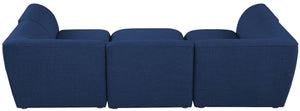 Miramar Linen Textured Fabric / Engineered Wood / Foam Contemporary Navy Durable Linen Textured Modular Sectional - 109" W x 71" D x 28.5" H