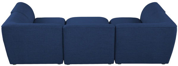Miramar Linen Textured Fabric / Engineered Wood / Foam Contemporary Navy Durable Linen Textured Modular Sectional - 109" W x 71" D x 28.5" H