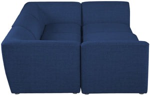 Miramar Linen Textured Fabric / Engineered Wood / Foam Contemporary Navy Durable Linen Textured Modular Sectional - 109" W x 71" D x 28.5" H