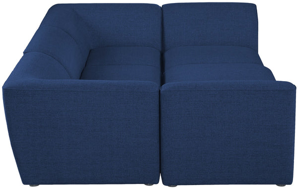 Miramar Linen Textured Fabric / Engineered Wood / Foam Contemporary Navy Durable Linen Textured Modular Sectional - 109" W x 71" D x 28.5" H