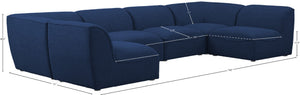 Miramar Linen Textured Fabric / Engineered Wood / Foam Contemporary Navy Durable Linen Textured Modular Sectional - 142" W x 71" D x 28.5" H