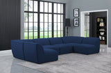 Miramar Linen Textured Fabric / Engineered Wood / Foam Contemporary Navy Durable Linen Textured Modular Sectional - 142" W x 71" D x 28.5" H