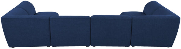 Miramar Linen Textured Fabric / Engineered Wood / Foam Contemporary Navy Durable Linen Textured Modular Sectional - 142" W x 71" D x 28.5" H