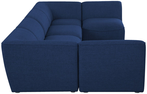 Miramar Linen Textured Fabric / Engineered Wood / Foam Contemporary Navy Durable Linen Textured Modular Sectional - 142" W x 71" D x 28.5" H