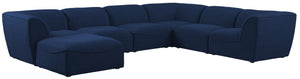 Miramar Linen Textured Fabric / Engineered Wood / Foam Contemporary Navy Durable Linen Textured Modular Sectional - 142" W x 109" D x 28.5" H