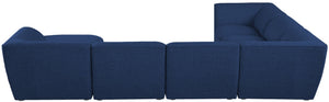Miramar Linen Textured Fabric / Engineered Wood / Foam Contemporary Navy Durable Linen Textured Modular Sectional - 142" W x 109" D x 28.5" H
