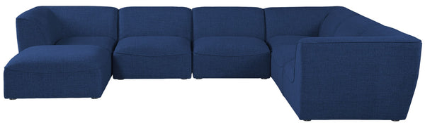 Miramar Linen Textured Fabric / Engineered Wood / Foam Contemporary Navy Durable Linen Textured Modular Sectional - 142" W x 109" D x 28.5" H