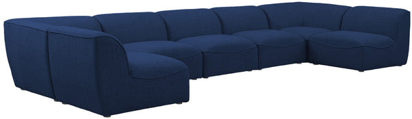 Miramar Linen Textured Fabric / Engineered Wood / Foam Contemporary Navy Durable Linen Textured Modular Sectional - 175" W x 71" D x 28.5" H