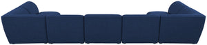 Miramar Linen Textured Fabric / Engineered Wood / Foam Contemporary Navy Durable Linen Textured Modular Sectional - 175" W x 71" D x 28.5" H