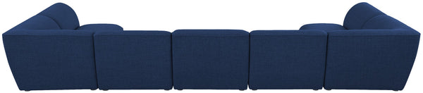 Miramar Linen Textured Fabric / Engineered Wood / Foam Contemporary Navy Durable Linen Textured Modular Sectional - 175" W x 71" D x 28.5" H