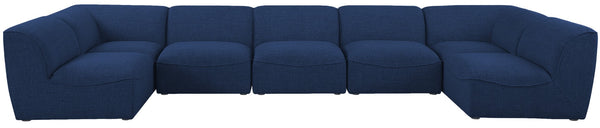 Miramar Linen Textured Fabric / Engineered Wood / Foam Contemporary Navy Durable Linen Textured Modular Sectional - 175" W x 71" D x 28.5" H