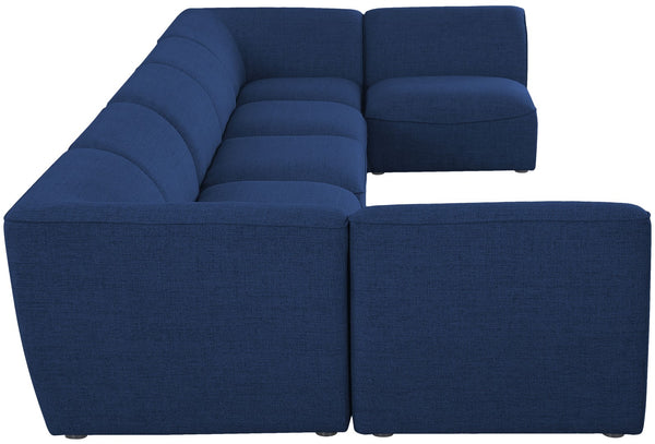 Miramar Linen Textured Fabric / Engineered Wood / Foam Contemporary Navy Durable Linen Textured Modular Sectional - 175" W x 71" D x 28.5" H