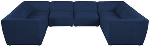 Miramar Linen Textured Fabric / Engineered Wood / Foam Contemporary Navy Durable Linen Textured Modular Sectional - 142" W x 109" D x 28.5" H
