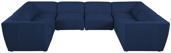 Miramar Linen Textured Fabric / Engineered Wood / Foam Contemporary Navy Durable Linen Textured Modular Sectional - 142" W x 109" D x 28.5" H