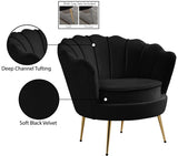 Gardenia Velvet / Engineered Wood / Metal / Foam Contemporary Black Velvet Chair - 32" W x 31" D x 31" H