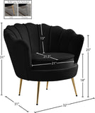 Gardenia Velvet / Engineered Wood / Metal / Foam Contemporary Black Velvet Chair - 32" W x 31" D x 31" H