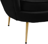 Gardenia Velvet / Engineered Wood / Metal / Foam Contemporary Black Velvet Chair - 32" W x 31" D x 31" H