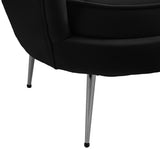 Gardenia Velvet / Engineered Wood / Metal / Foam Contemporary Black Velvet Chair - 32" W x 31" D x 31" H