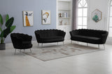 Gardenia Velvet / Engineered Wood / Metal / Foam Contemporary Black Velvet Chair - 32" W x 31" D x 31" H