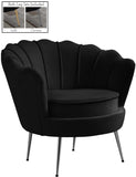 Gardenia Velvet / Engineered Wood / Metal / Foam Contemporary Black Velvet Chair - 32" W x 31" D x 31" H