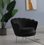 Gardenia Velvet / Engineered Wood / Metal / Foam Contemporary Black Velvet Chair - 32" W x 31" D x 31" H