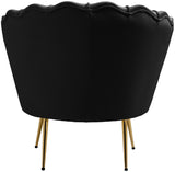 Gardenia Velvet / Engineered Wood / Metal / Foam Contemporary Black Velvet Chair - 32" W x 31" D x 31" H