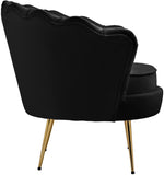 Gardenia Velvet / Engineered Wood / Metal / Foam Contemporary Black Velvet Chair - 32" W x 31" D x 31" H