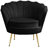 Gardenia Velvet / Engineered Wood / Metal / Foam Contemporary Black Velvet Chair - 32" W x 31" D x 31" H