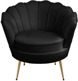 Gardenia Velvet / Engineered Wood / Metal / Foam Contemporary Black Velvet Chair - 32" W x 31" D x 31" H