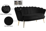 Gardenia Velvet / Engineered Wood / Metal / Foam Contemporary Black Velvet Loveseat - 60" W x 31" D x 31" H