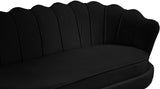 Gardenia Velvet / Engineered Wood / Metal / Foam Contemporary Black Velvet Loveseat - 60" W x 31" D x 31" H