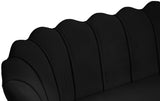 Gardenia Velvet / Engineered Wood / Metal / Foam Contemporary Black Velvet Loveseat - 60" W x 31" D x 31" H