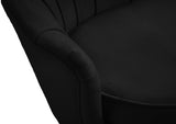 Gardenia Velvet / Engineered Wood / Metal / Foam Contemporary Black Velvet Loveseat - 60" W x 31" D x 31" H