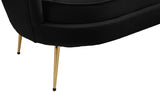 Gardenia Velvet / Engineered Wood / Metal / Foam Contemporary Black Velvet Loveseat - 60" W x 31" D x 31" H