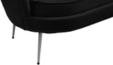 Gardenia Velvet / Engineered Wood / Metal / Foam Contemporary Black Velvet Loveseat - 60" W x 31" D x 31" H