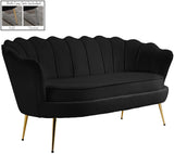 Gardenia Velvet Contemporary Loveseat