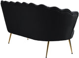 Gardenia Velvet / Engineered Wood / Metal / Foam Contemporary Black Velvet Loveseat - 60" W x 31" D x 31" H