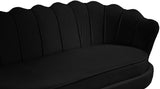 Gardenia Velvet / Engineered Wood / Metal / Foam Contemporary Black Velvet Sofa - 80" W x 31" D x 31" H