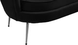 Gardenia Velvet / Engineered Wood / Metal / Foam Contemporary Black Velvet Sofa - 80" W x 31" D x 31" H